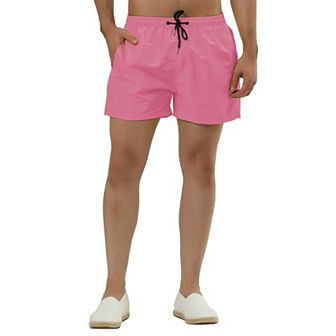 Men's Summer Lightweight Solid Color Mesh Lining Beach Swim Shorts