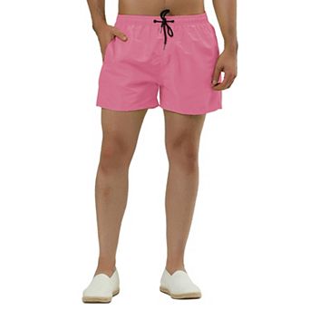 Men's Summer Lightweight Solid Color Mesh Lining Beach Swim Shorts