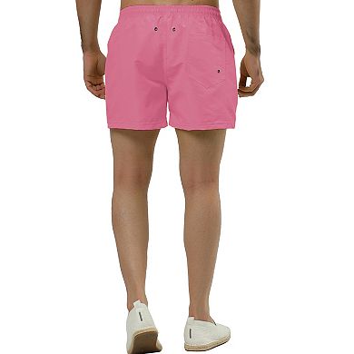 Men's Summer Lightweight Solid Color Mesh Lining Beach Swim Shorts
