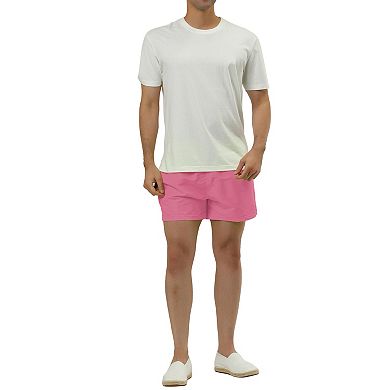 Men's Summer Lightweight Solid Color Mesh Lining Beach Swim Shorts
