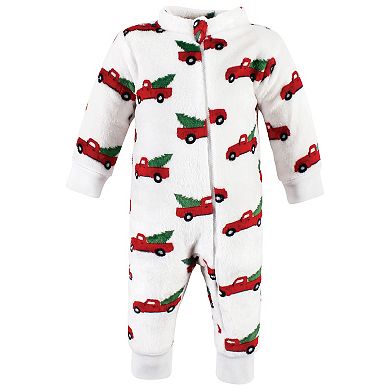 Hudson Baby Unisex Baby Plush Jumpsuits, Christmas Tree Truck