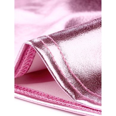 Women's Shiny Metallic Crop Tops - Off Shoulder Tube Bra For Raves, Festivals, Costumes & Club Wear