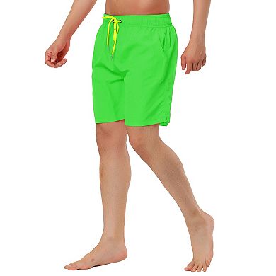 Men's Summer Casual Beach Drawstring Waist Surfing Mesh Lining Swim Shorts