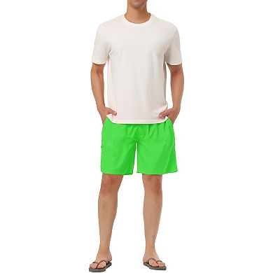 Men's Summer Casual Beach Drawstring Waist Surfing Mesh Lining Swim Shorts