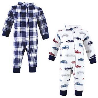 Hudson Baby Unisex Toddler Plush Jumpsuits, Cars