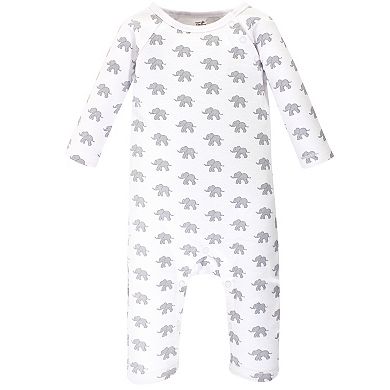 Touched by Nature Baby Organic Cotton Coveralls 3pk, Marching Elephant