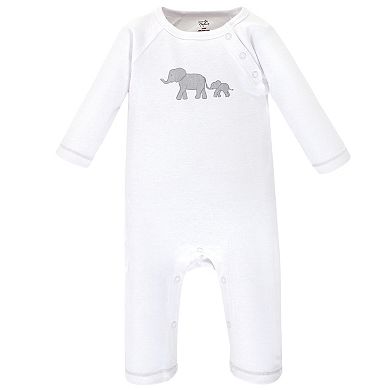 Touched by Nature Baby Organic Cotton Coveralls 3pk, Marching Elephant
