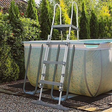 Outsunny 70" Above Ground Swimming Pool Ladder, A Frame Entry Stairs