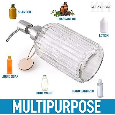 Zulay Kitchen 16oz Glass Hand Soap Dispenser