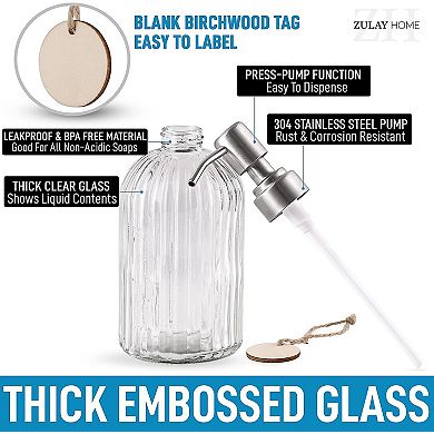 Zulay Kitchen 16oz Glass Hand Soap Dispenser