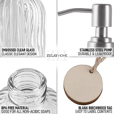 Zulay Kitchen 16oz Glass Hand Soap Dispenser