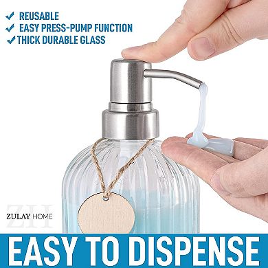 Zulay Kitchen 16oz Glass Hand Soap Dispenser