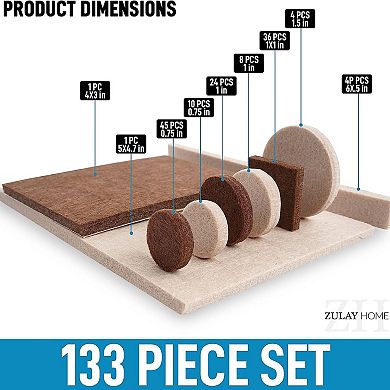 Zulay Kitchen 133 Piece Felt Furniture Pads
