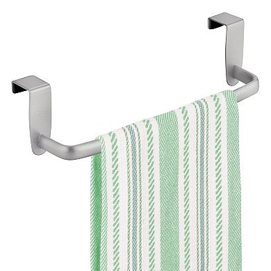 mDesign Axis Steel Metal Over Cabinet Towel Bar Organizer - 2 Pack