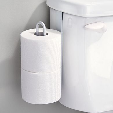 mDesign Aluminum Over Tank Toilet Tissue Paper Roll Holder / Dispenser