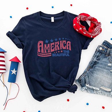 Retro America The Beautiful Short Sleeve Graphic tee