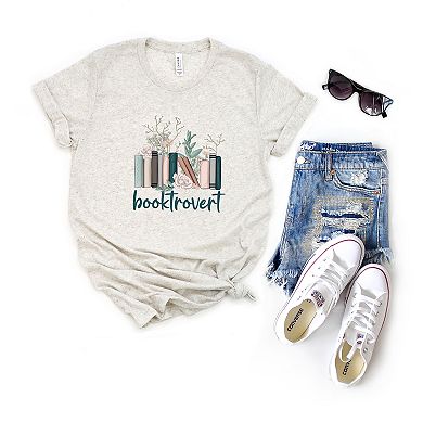 Booktrovert Floral Short Sleeve Graphic tee