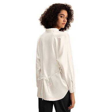 Lilysilk Loungeful Split Neck Silk Shirt For Women