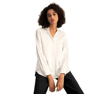 Lilysilk Loungeful Split Neck Silk Shirt For Women