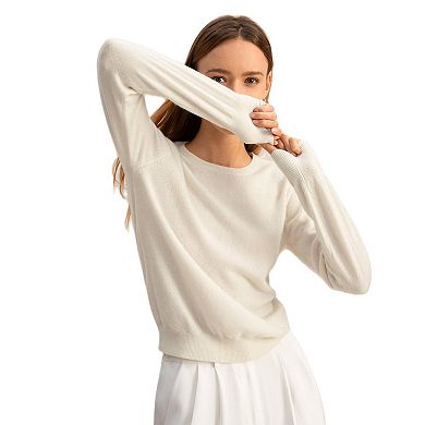 LILYSILK Cashmere Super Soft Crewneck Sweater for Women