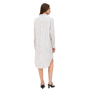 LILYSILK Pinstriped Freesia Silk Shirt Dress for Women