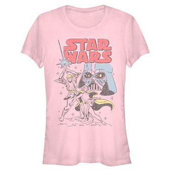 Juniors' Star Wars A New Hope Original Poster Doodle Fitted Tee