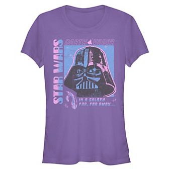 Juniors' Star Wars Darth Vader Pastel Portrait Fitted Tee