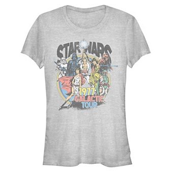 Juniors' Star Wars A New Hope 1977 Galactic Tour Cast Retro Fitted Tee