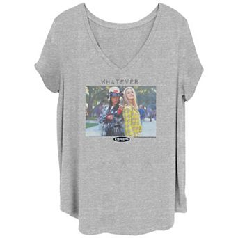 Juniors' Clueless Dionne & Cher Whatever Portrait V-Neck Graphic Tee
