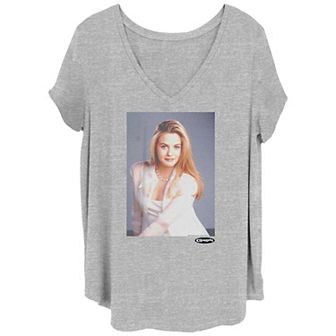 Juniors' Clueless Cher Horowitz Portrait V-Neck Graphic Tee