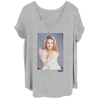 Juniors' Clueless Cher Horowitz Portrait V-Neck Graphic Tee