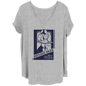 Disney's 100th Anniversary Women's Donald Duck Angry Since 1934 Retro V-Neck Tee