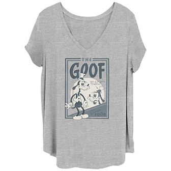 Disney's 100th Anniversary Women's Goofy Goof Since 1932 Retro V-Neck Tee