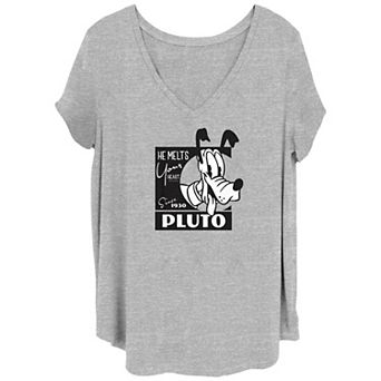 Disney's 100th Anniversary Women's Pluto Since 1930 V-Neck Tee