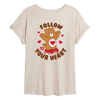 Juniors' Care Bears Follow Your Heart Oversized Graphic Tee
