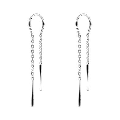 PRIMROSE Sterling Silver Wire Cable Chain Threader Drop Earrings