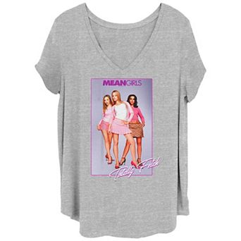 Juniors' Plus Mean Girls Plastics Totally Fetch Box V-Neck Graphic Tee