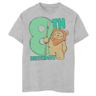 Boys Star Wars Cute Ewok 8th Birthday Graphic Tee