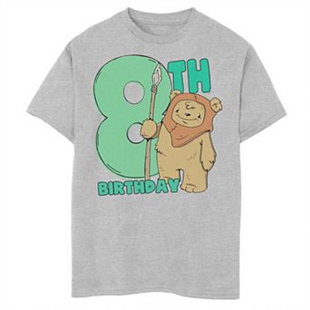 Boys Star Wars Cute Ewok 8th Birthday Graphic Tee