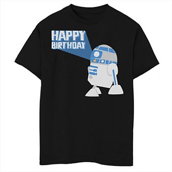 Boys Star Wars R2 Happy Birthday Sticker Graphic Tee