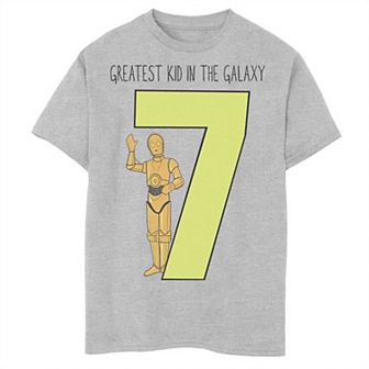 Boys Star Wars C-3PO Greatest Seventh Birthday Graphic Tee