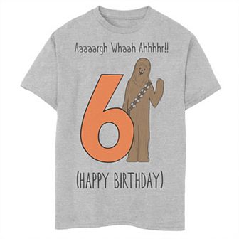 Boys Star Wars Chewbacca Arrrggh Sixth Birthday Graphic Tee