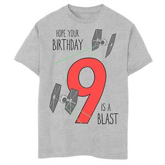 Boys Star Wars Tie Fighter Blast Ninth Birthday Graphic Tee