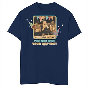 Boys Friends The One With Your Birthday Group Shot Box Graphic Tee