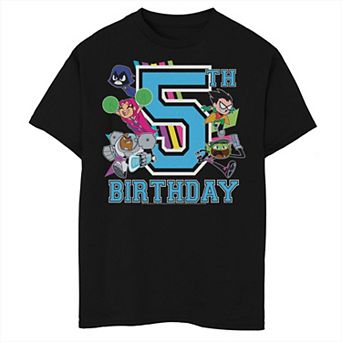 Boys DC Comics Graphic Teen Titans Go 5th Birthday Graphic Tee
