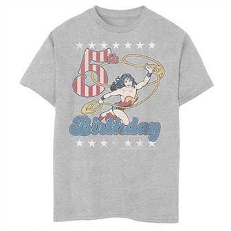Boys DC Comics Wonder Woman With Lasso 5th Birthday Husky Graphic Tee