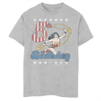 Boys DC Comics Wonder Woman With Lasso 5th Birthday Husky Graphic Tee