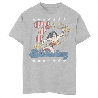 Boys DC Comics Wonder Woman With Lasso 7th Birthday Husky Graphic Tee