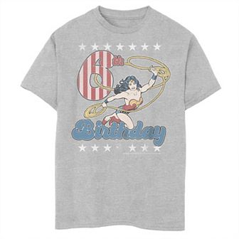Boys DC Comics Wonder Woman With Lasso 6th Birthday Husky Graphic Tee