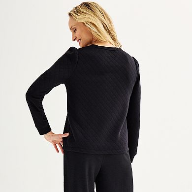 Women's Croft & Barrow® Button Shoulder Sweatshirt